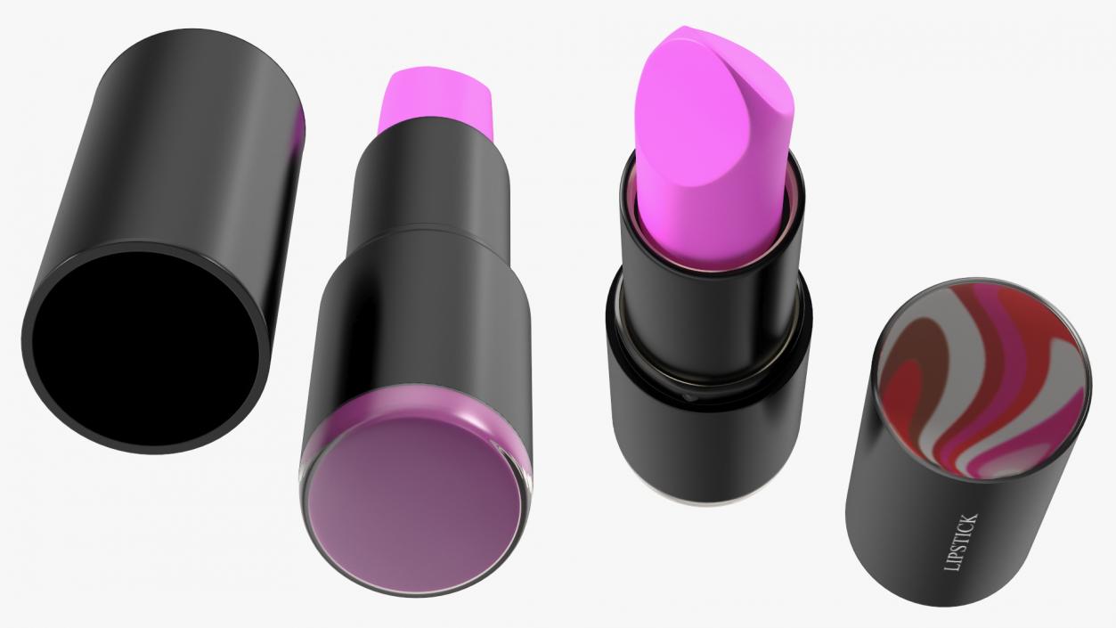 Round Crimson Lipstick 3D