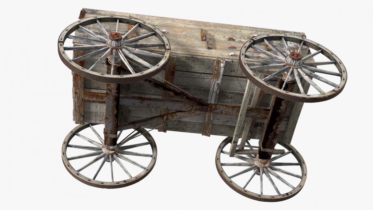 3D model Antique Wooden Wagon