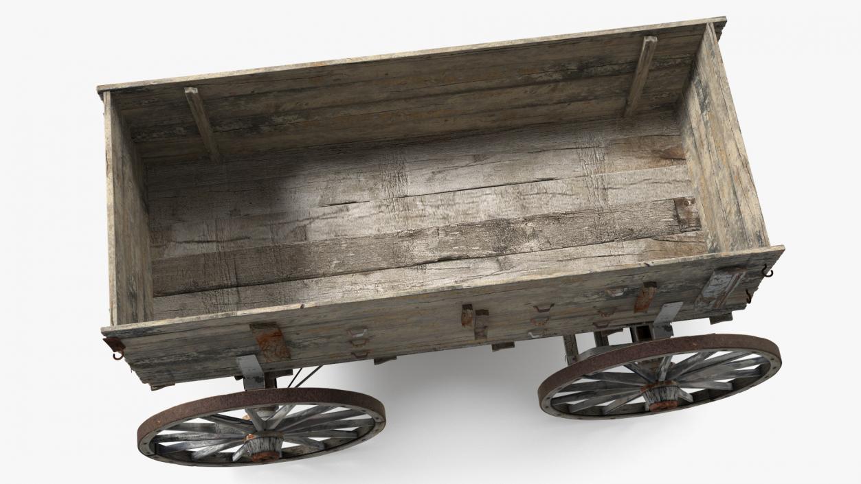 3D model Antique Wooden Wagon