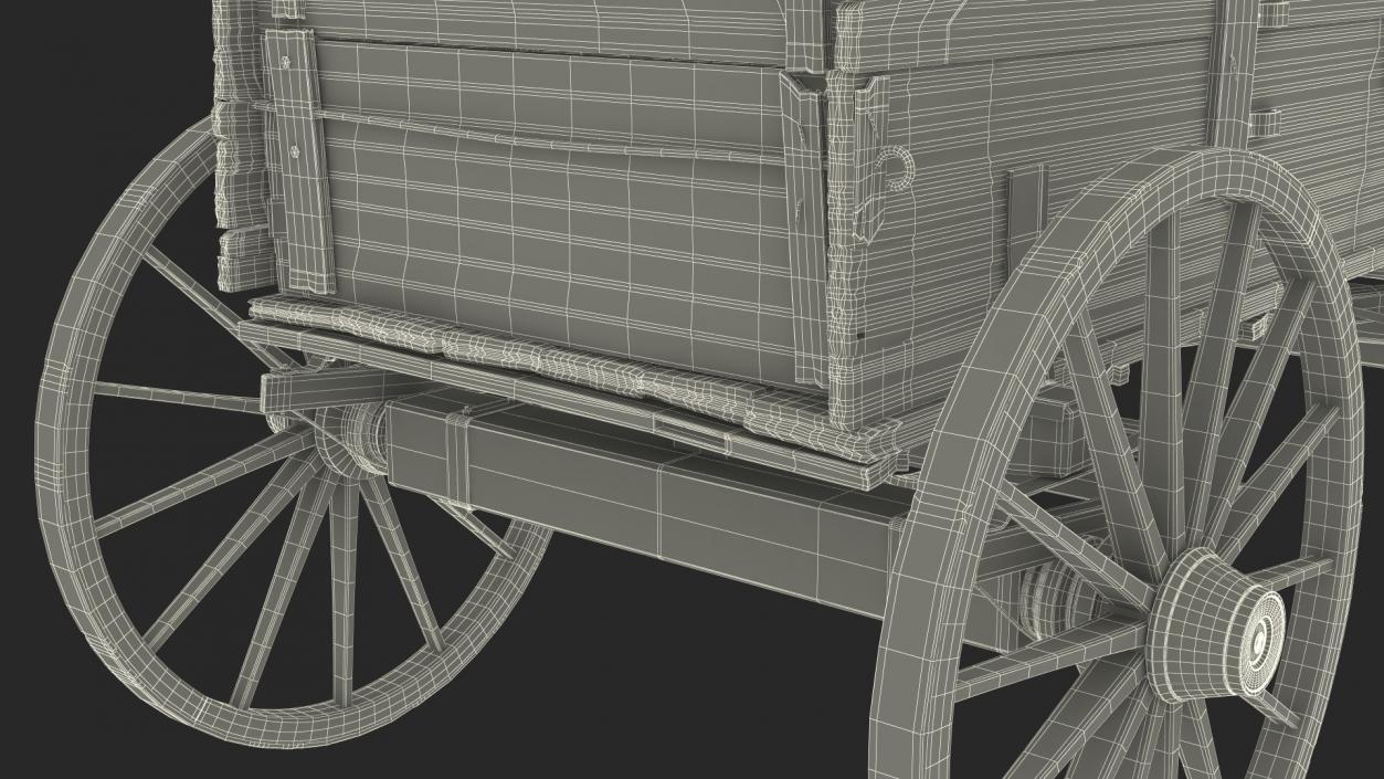 3D model Antique Wooden Wagon