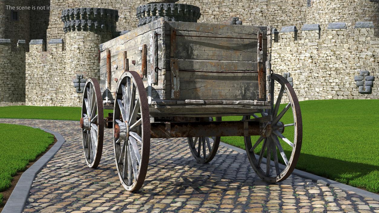 3D model Antique Wooden Wagon