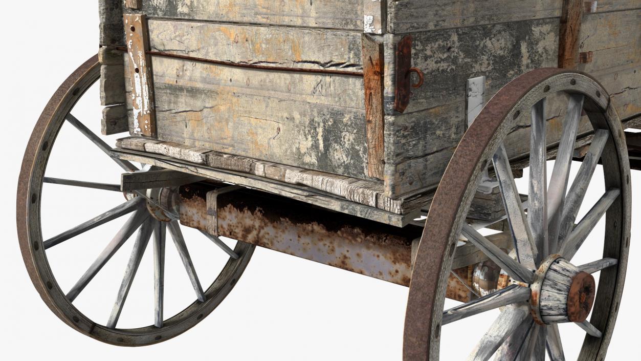 3D model Antique Wooden Wagon