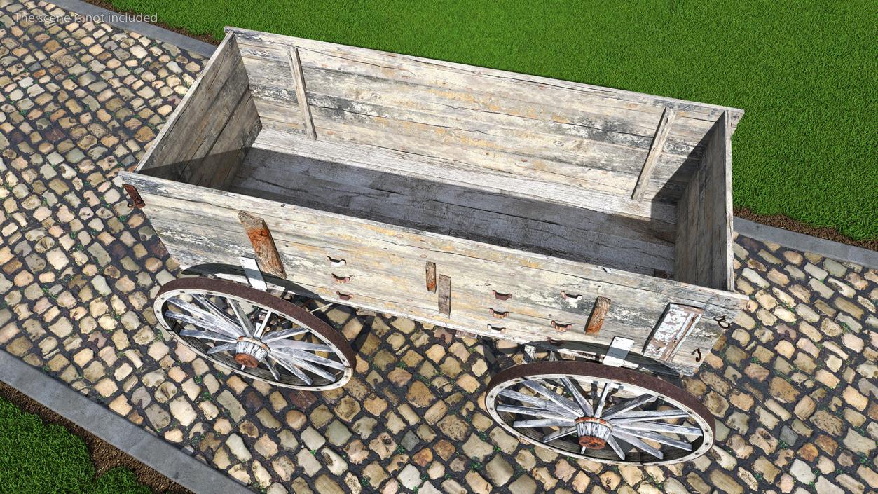 3D model Antique Wooden Wagon