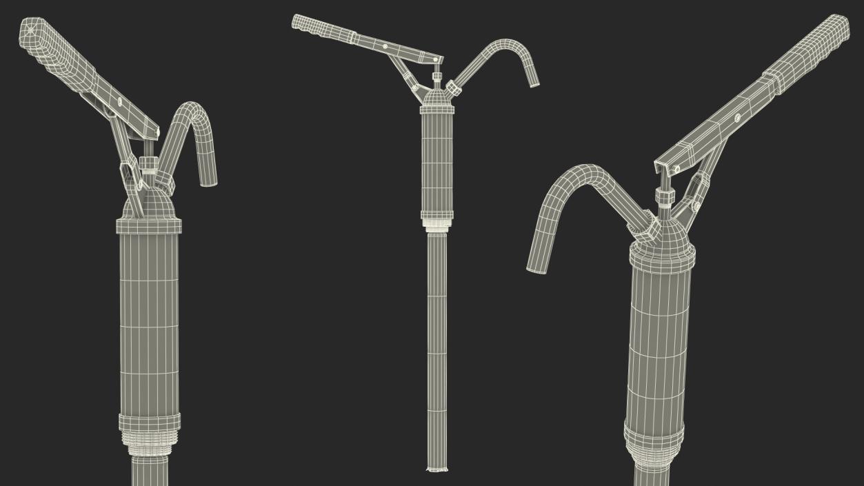 Lever Barrel Drum Hand Pump Rigged 3D model