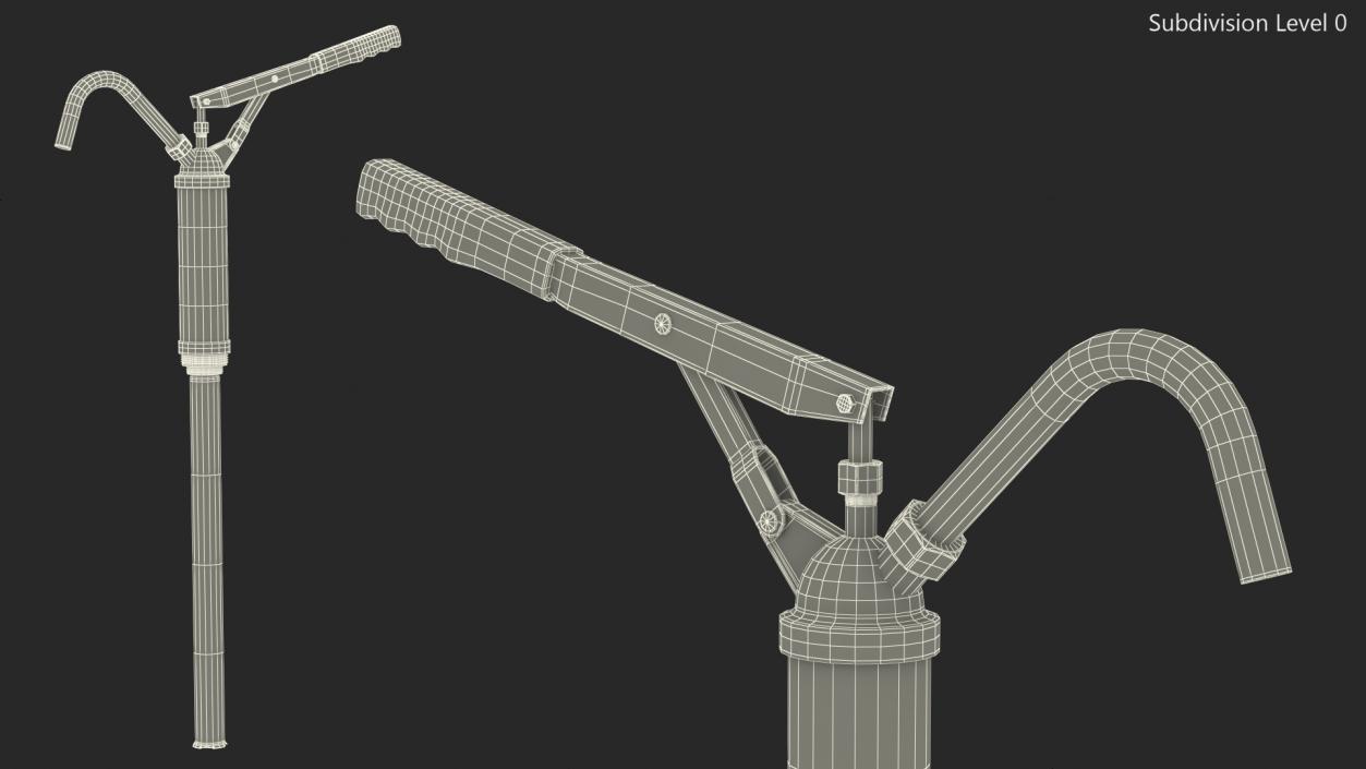 Lever Barrel Drum Hand Pump Rigged 3D model