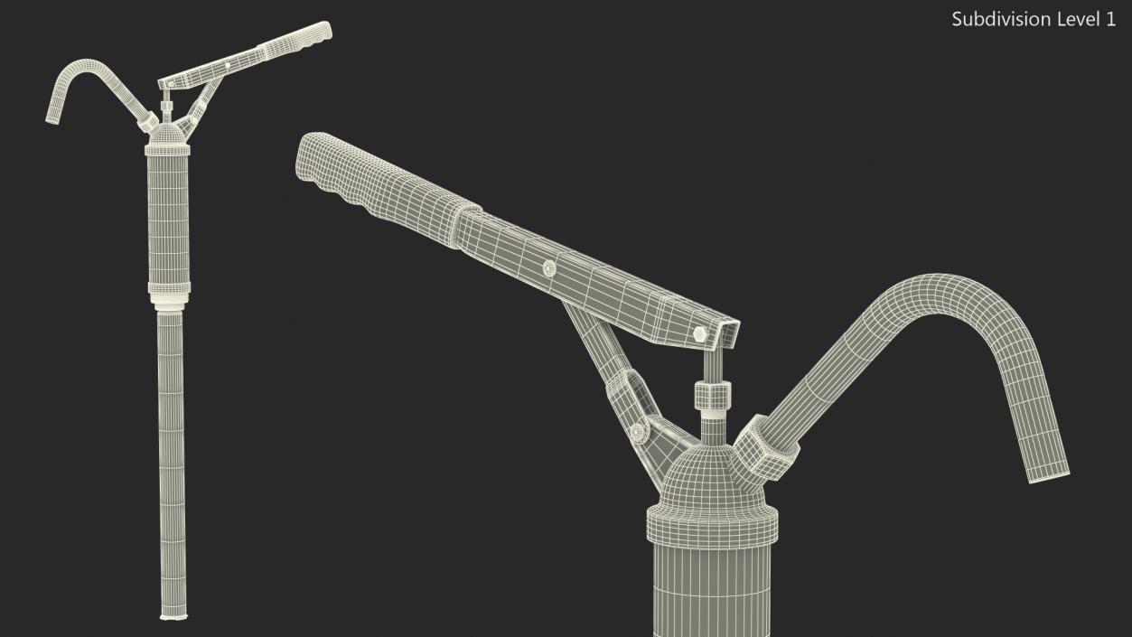 Lever Barrel Drum Hand Pump Rigged 3D model