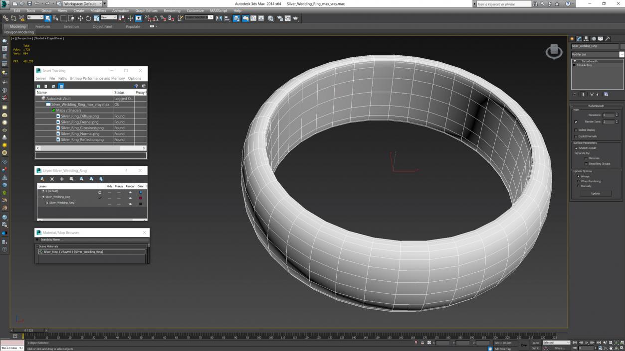 Silver Wedding Ring 3D model