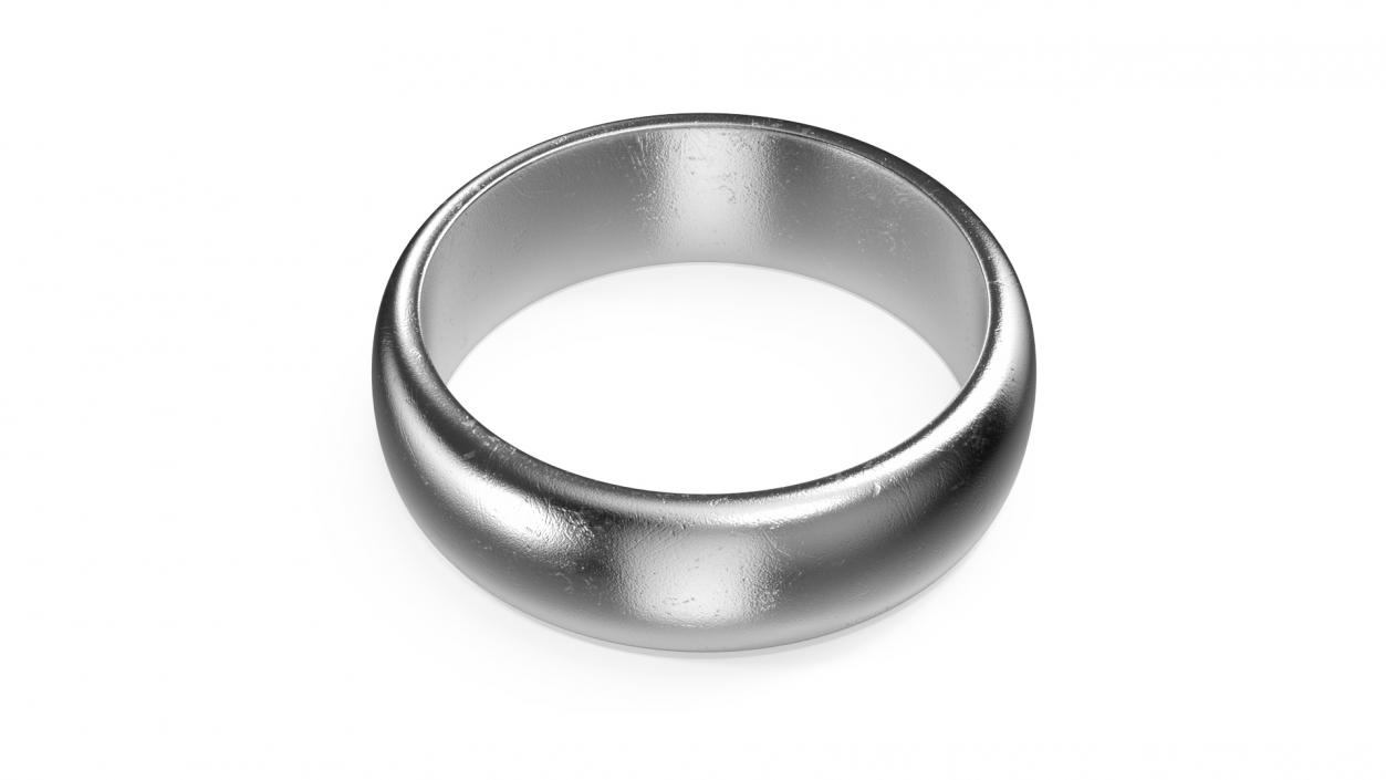 Silver Wedding Ring 3D model