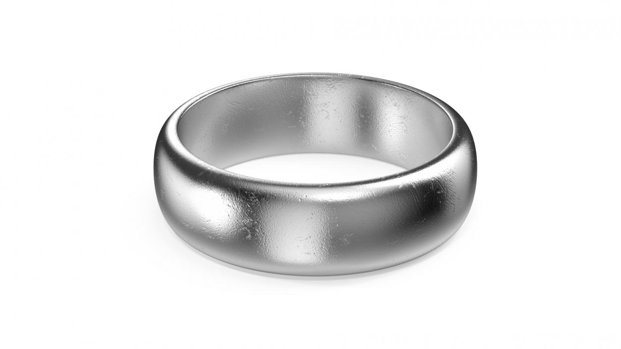 Silver Wedding Ring 3D model