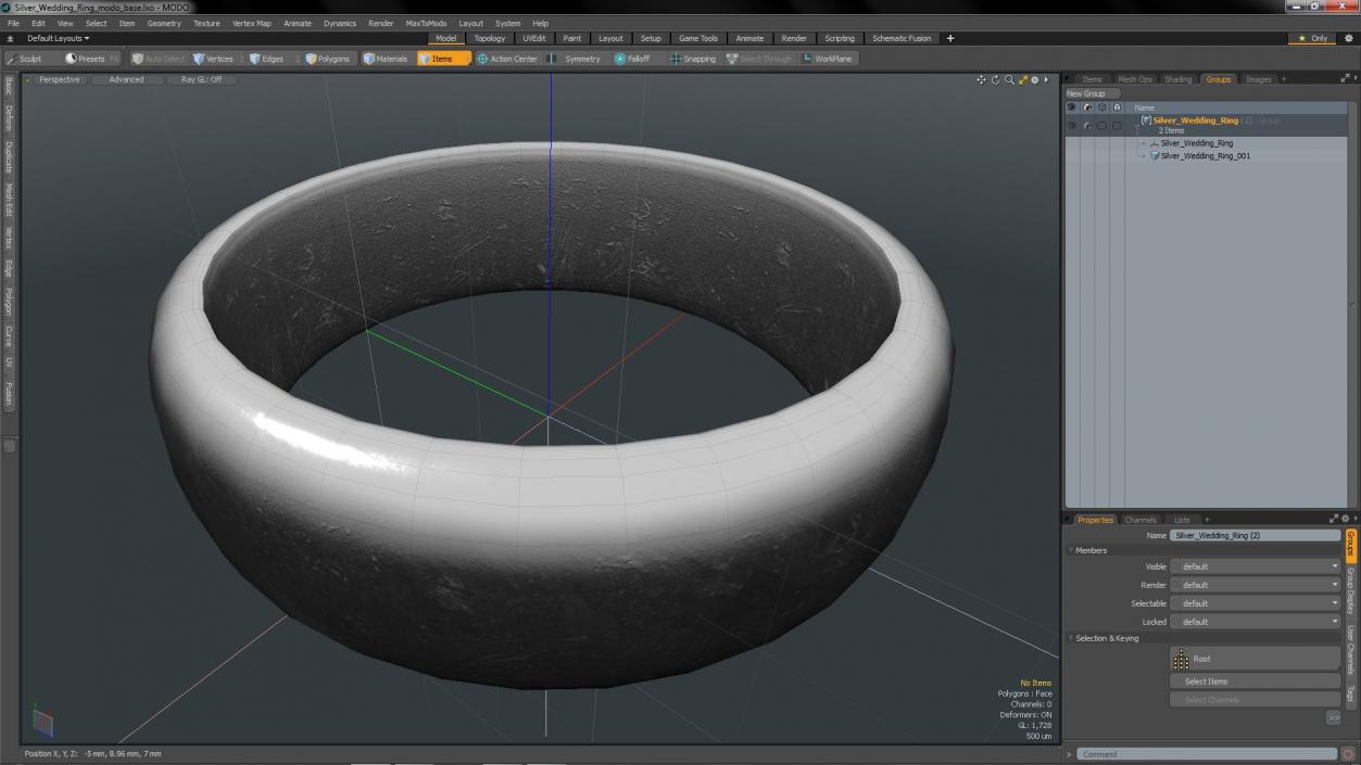 Silver Wedding Ring 3D model