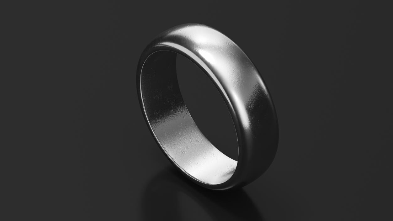 Silver Wedding Ring 3D model