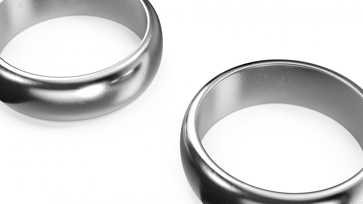 Silver Wedding Ring 3D model