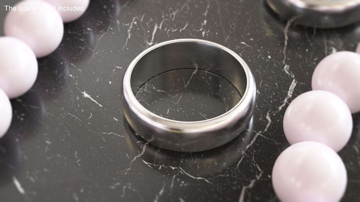 Silver Wedding Ring 3D model