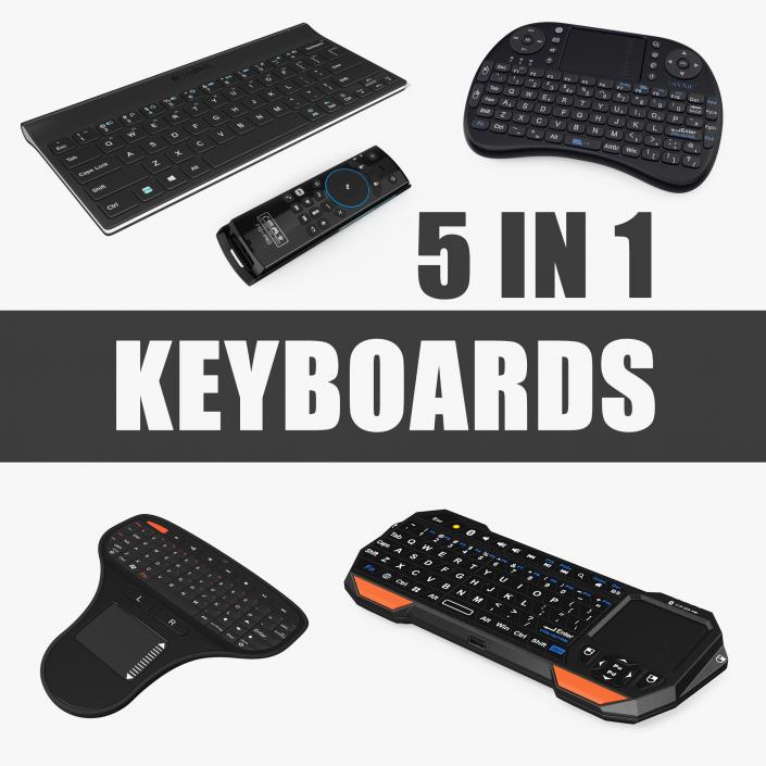 Portable Mini Keyboards Collection 3D model