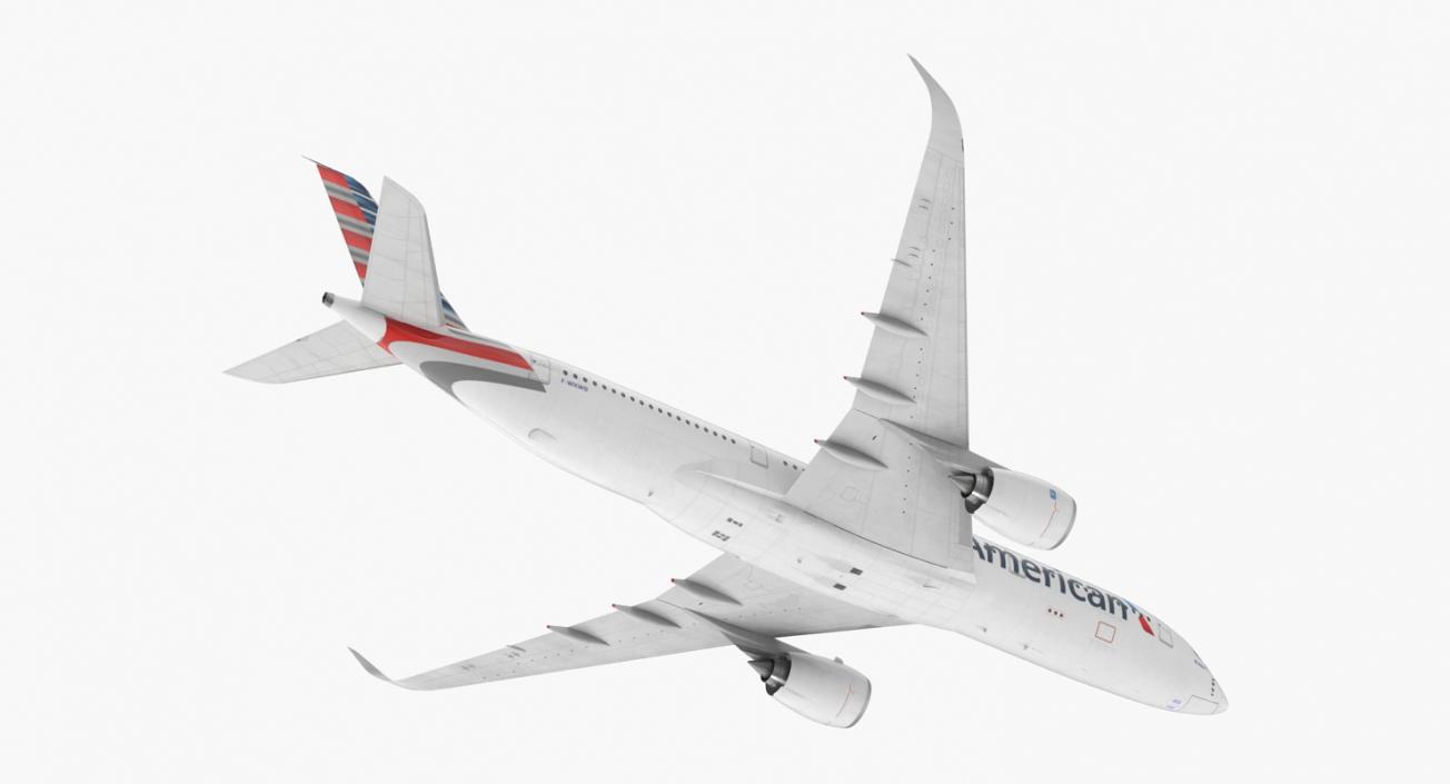 3D model Airbus A350-900 American Airlines Rigged