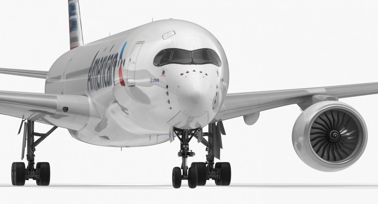 3D model Airbus A350-900 American Airlines Rigged