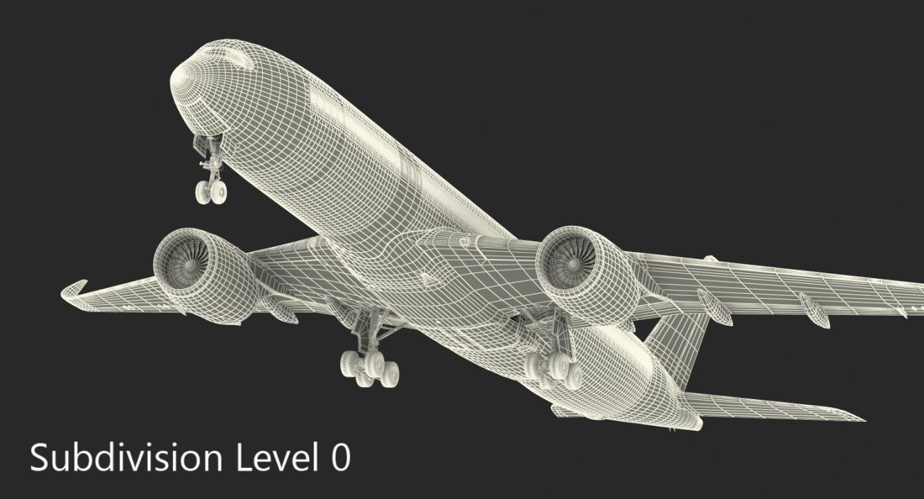 3D model Airbus A350-900 American Airlines Rigged