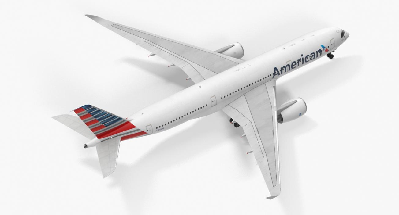 3D model Airbus A350-900 American Airlines Rigged