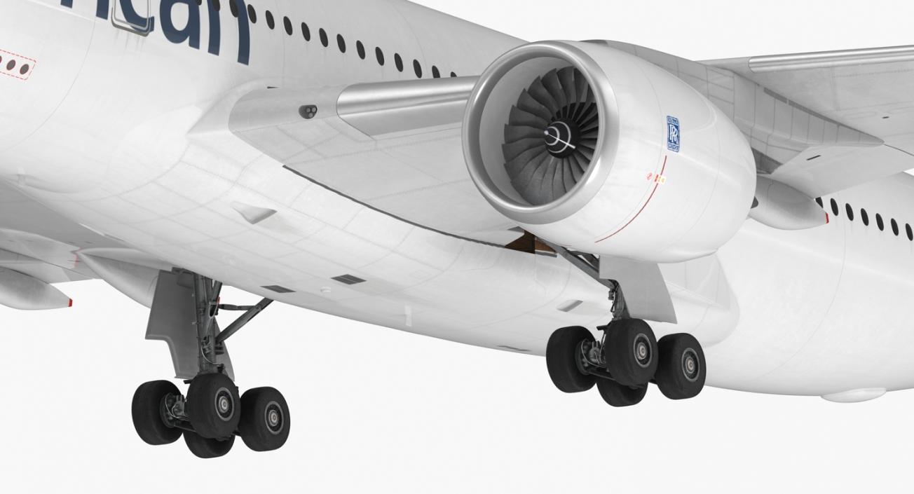 3D model Airbus A350-900 American Airlines Rigged