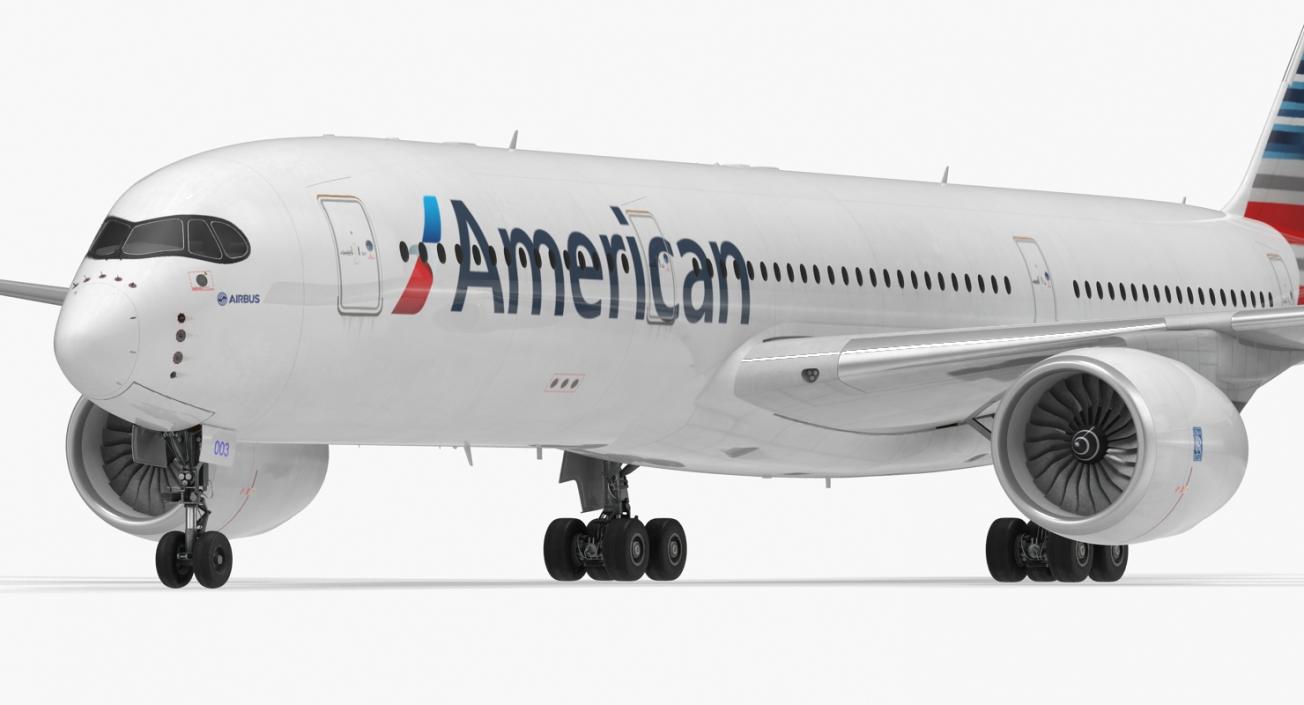 3D model Airbus A350-900 American Airlines Rigged