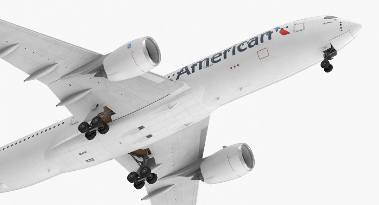 3D model Airbus A350-900 American Airlines Rigged