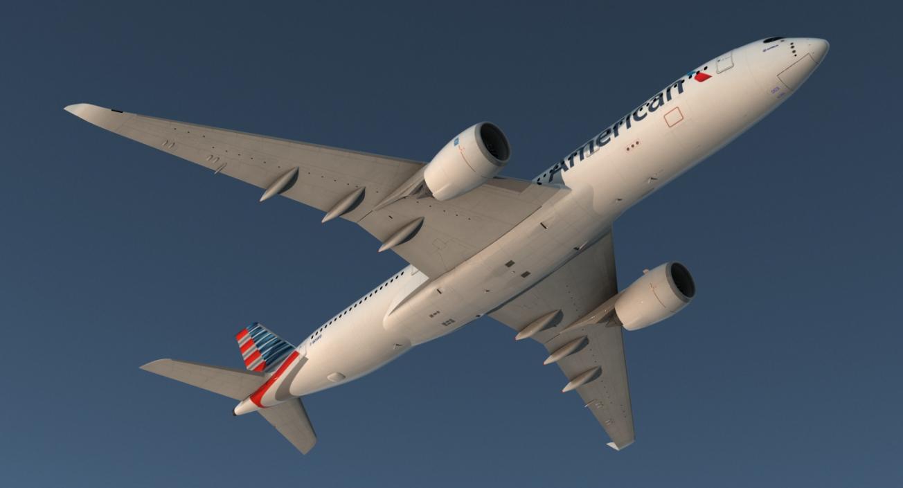 3D model Airbus A350-900 American Airlines Rigged