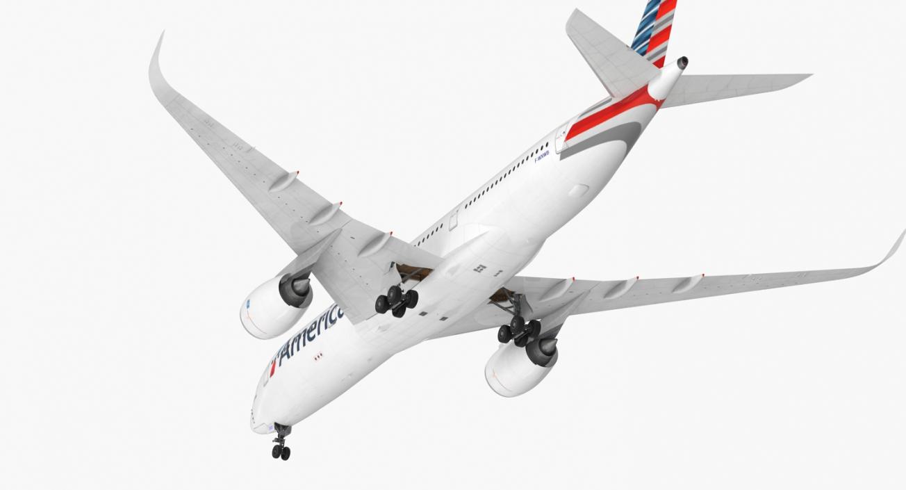 3D model Airbus A350-900 American Airlines Rigged