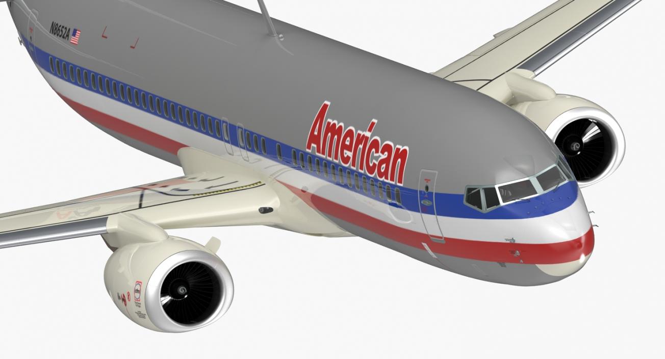 Boeing 737-800 American Airlines Rigged 3D model