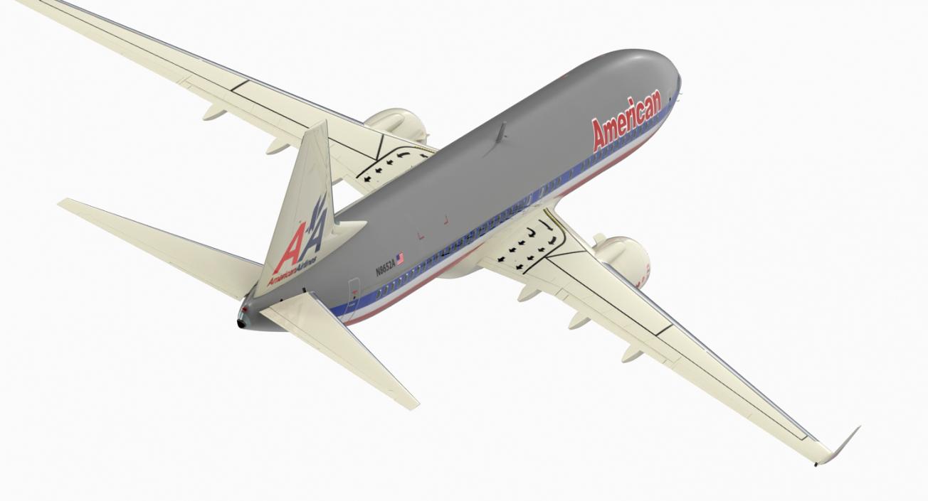 Boeing 737-800 American Airlines Rigged 3D model