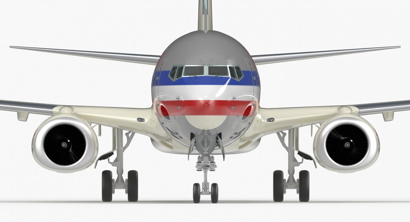 Boeing 737-800 American Airlines Rigged 3D model