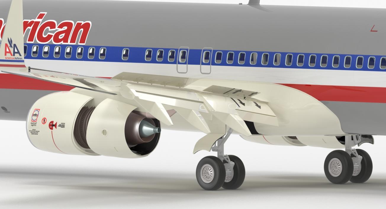 Boeing 737-800 American Airlines Rigged 3D model