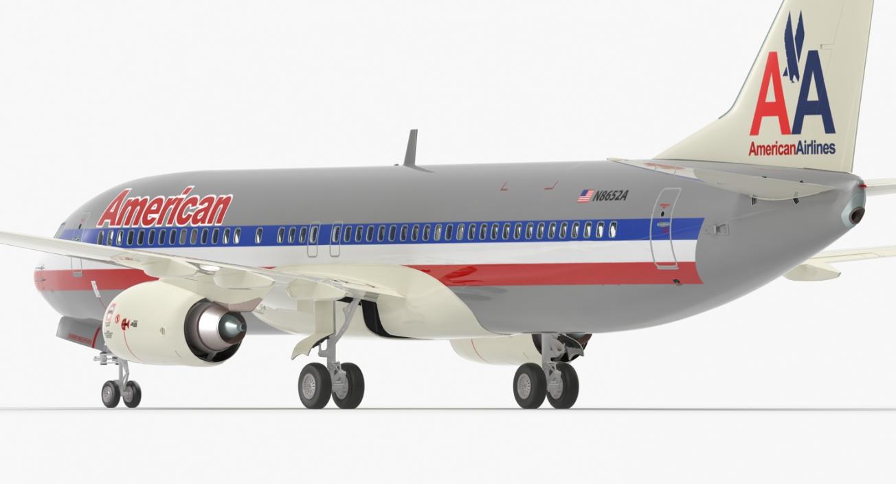 Boeing 737-800 American Airlines Rigged 3D model