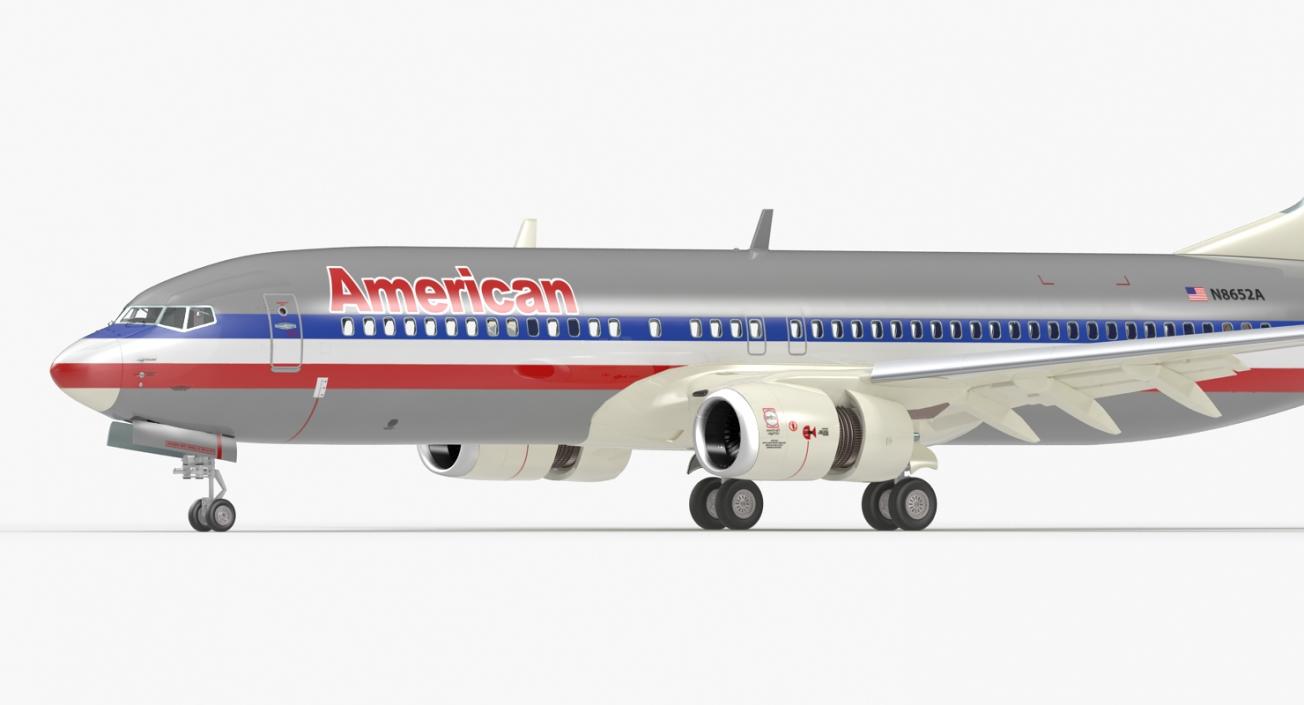 Boeing 737-800 American Airlines Rigged 3D model