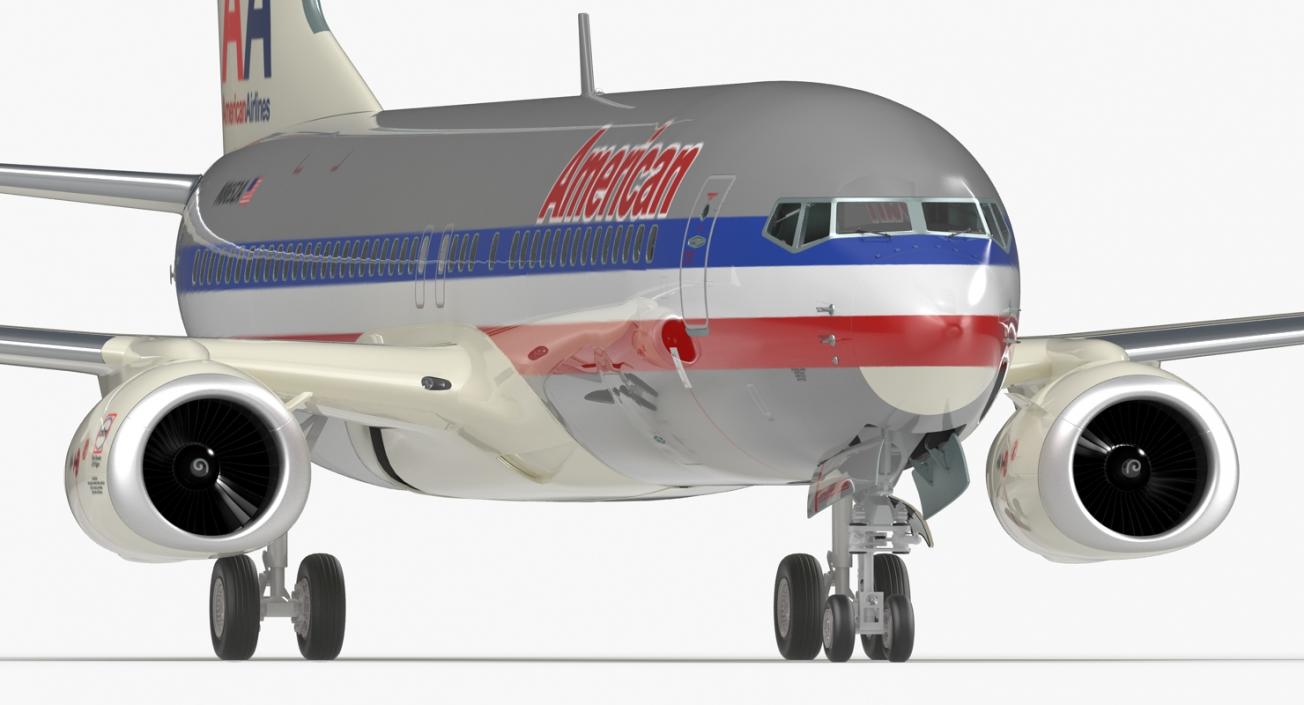 Boeing 737-800 American Airlines Rigged 3D model