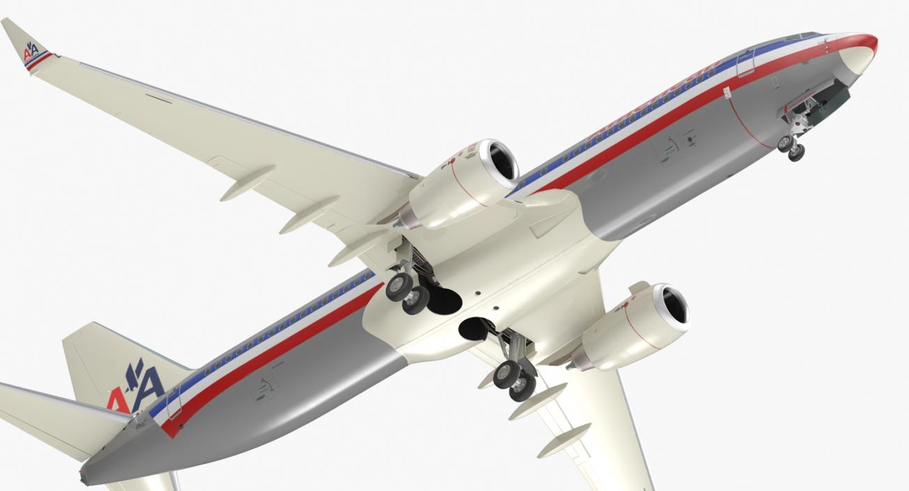 Boeing 737-800 American Airlines Rigged 3D model