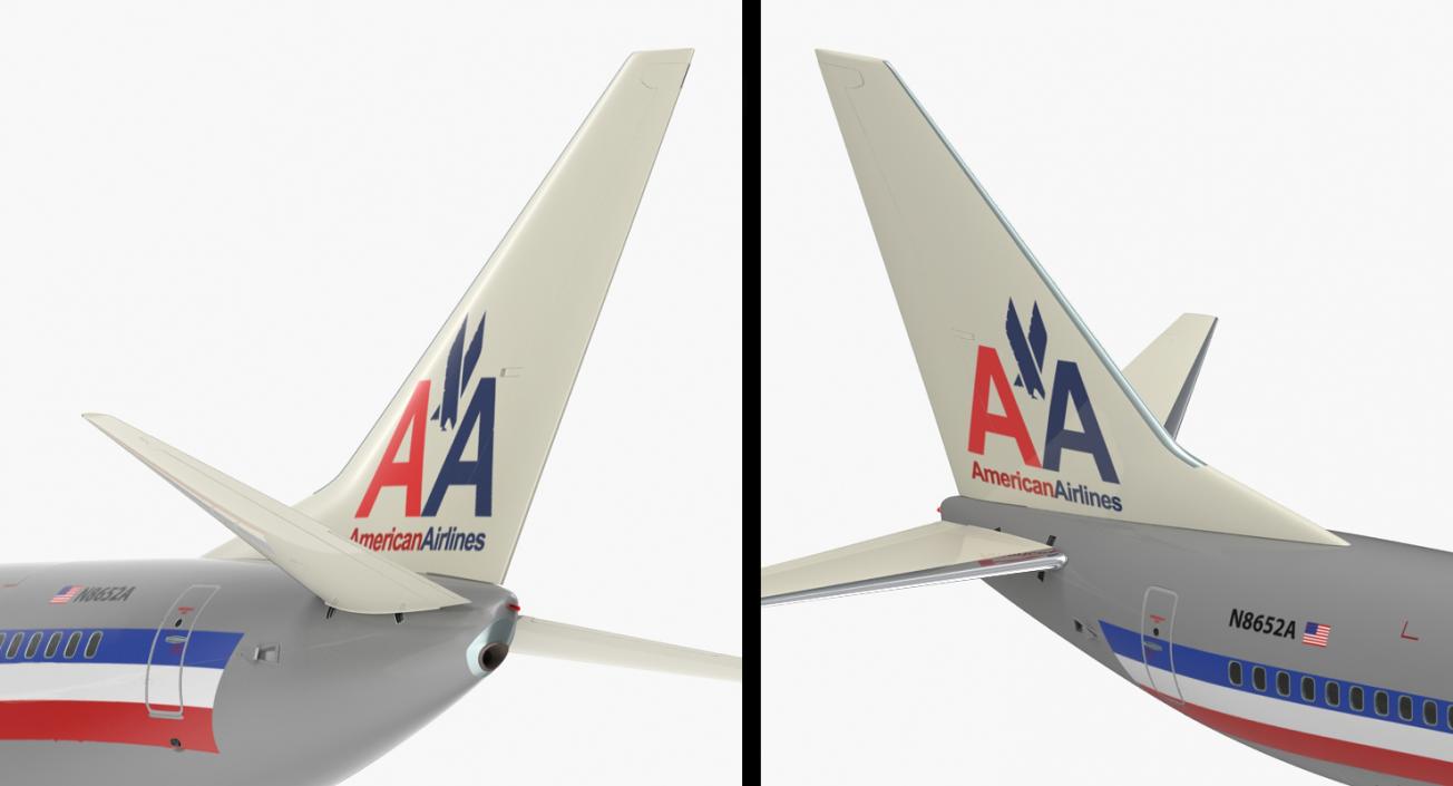 Boeing 737-800 American Airlines Rigged 3D model