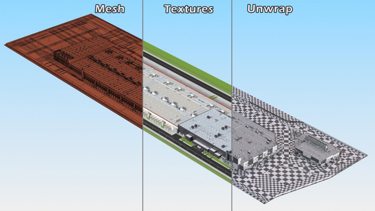 3D Tesla Factories Collection