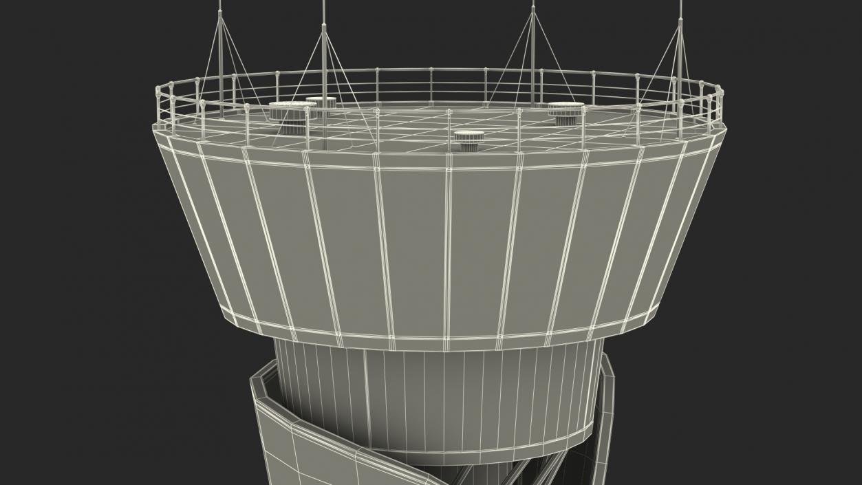 Air Traffic Control Tower with Simple Interior Generic 3D model