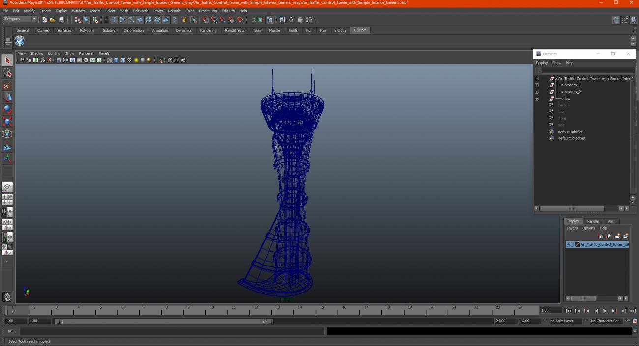 Air Traffic Control Tower with Simple Interior Generic 3D model