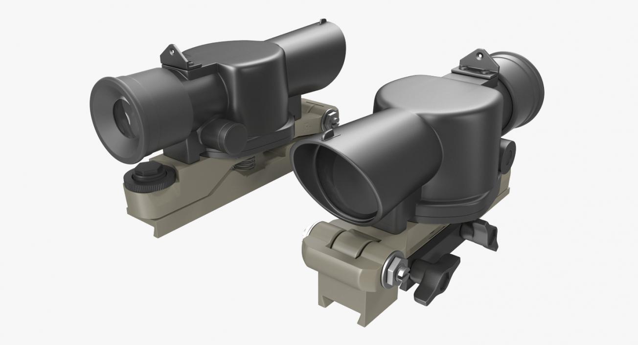 3D Scope and Mount for Assault Rifle model