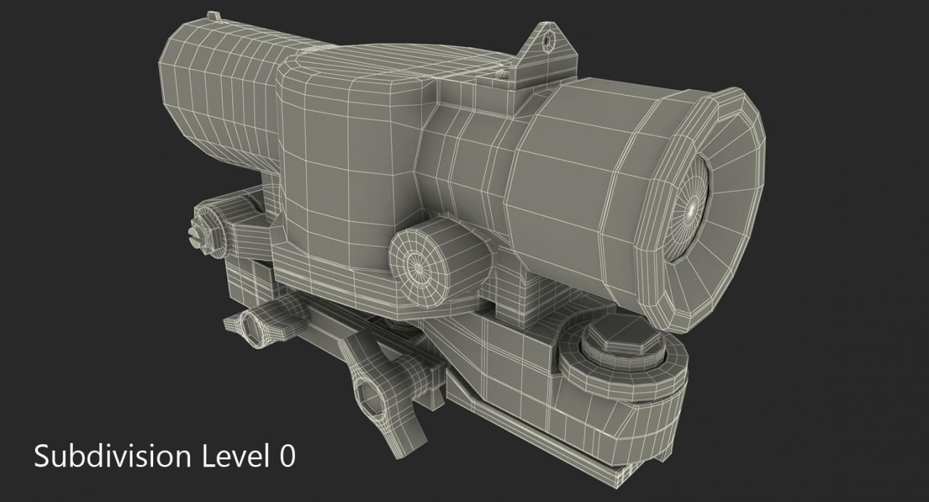 3D Scope and Mount for Assault Rifle model