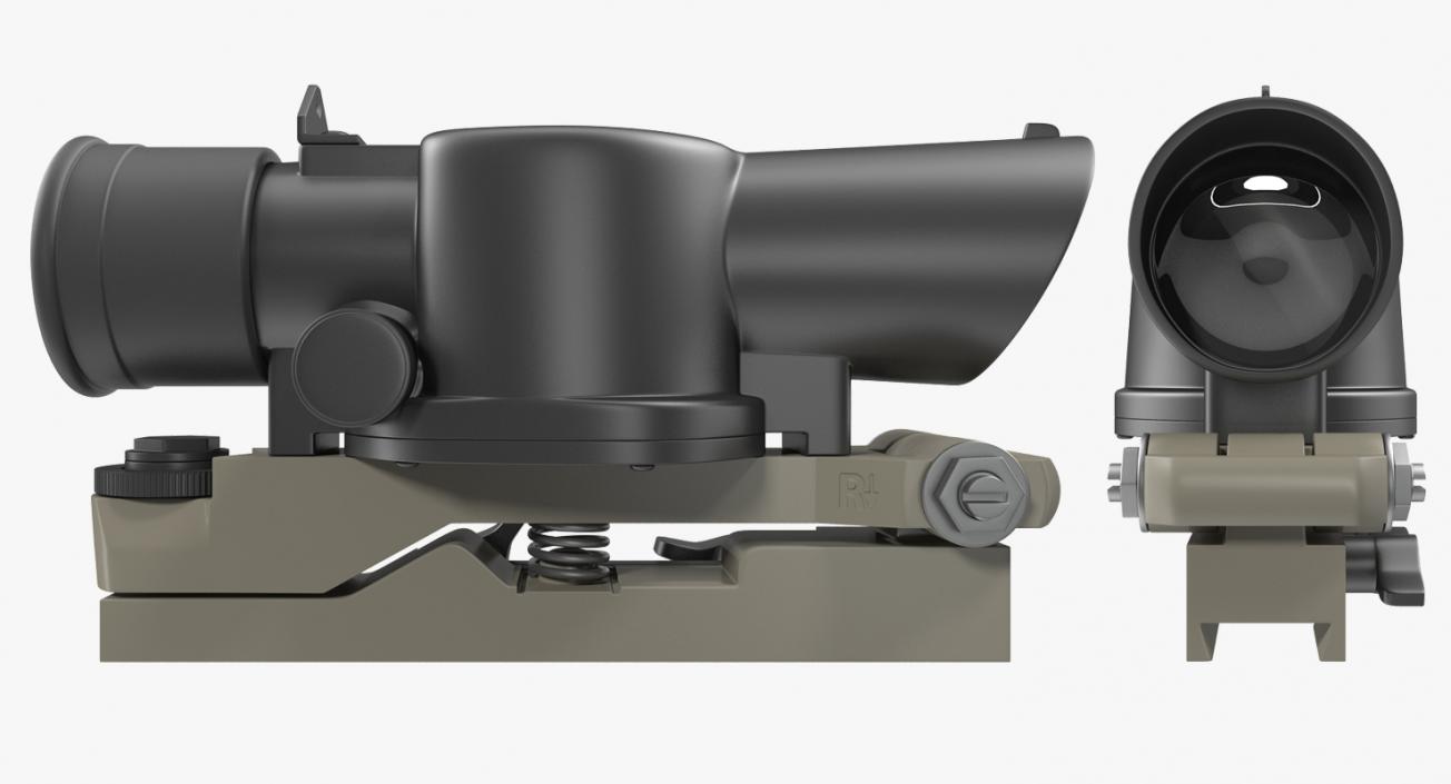 3D Scope and Mount for Assault Rifle model