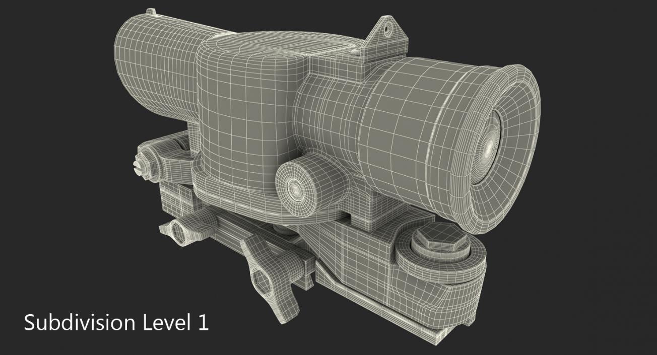 3D Scope and Mount for Assault Rifle model