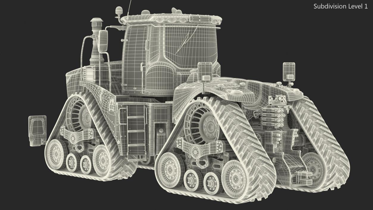 3D Four Track Tractor Clean Rigged