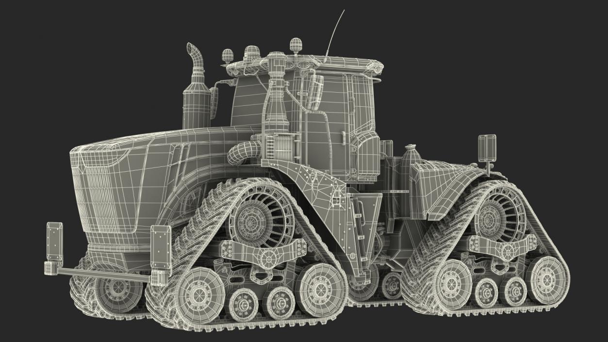 3D Four Track Tractor Clean Rigged