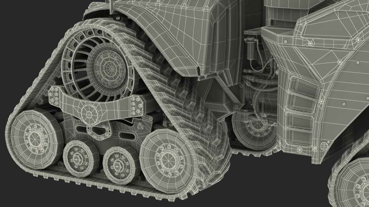 3D Four Track Tractor Clean Rigged