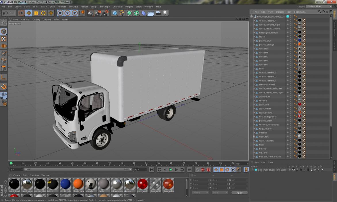 Box Truck Isuzu NPR 2018 3D model