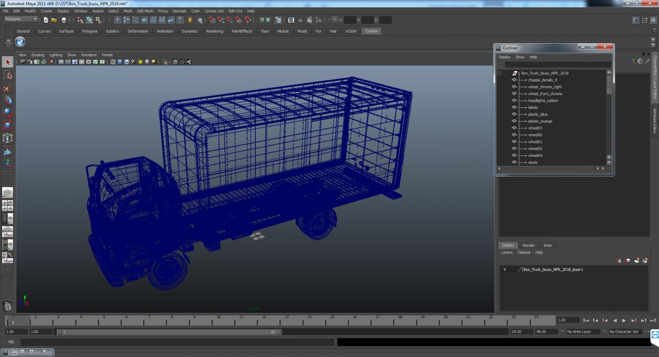 Box Truck Isuzu NPR 2018 3D model