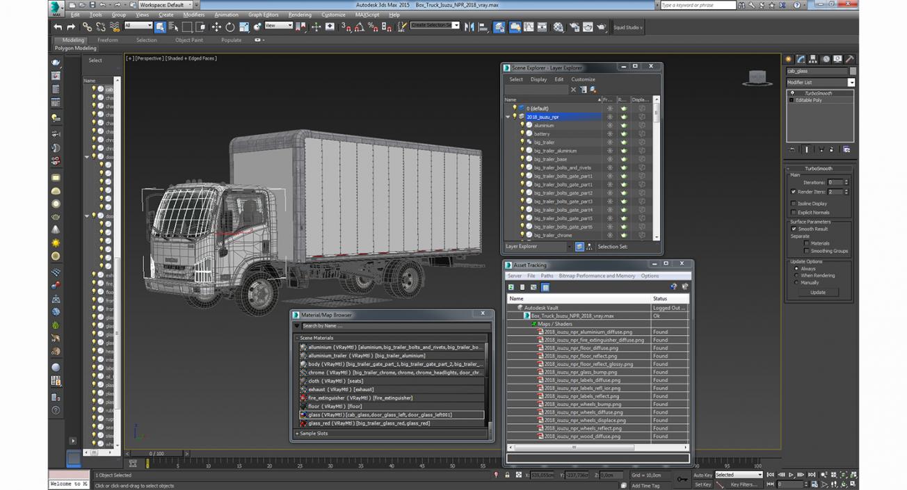 Box Truck Isuzu NPR 2018 3D model