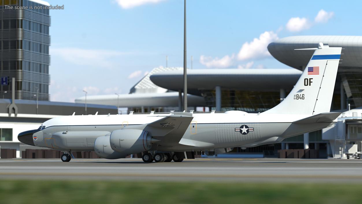 3D Boeing RC-135W Rivet Joint Rigged model